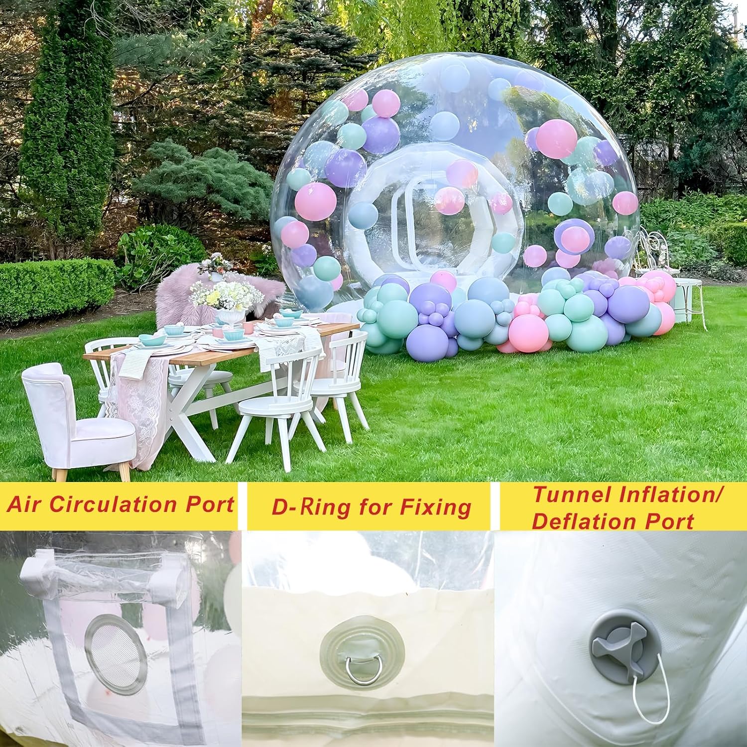 10FT Inflatable Bubble Tent with Blower, Clear Dome for Events X229