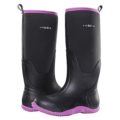 HISEA Women's Rain Boots Waterproof Insulated Knee High Outdoor Work Boot F466695