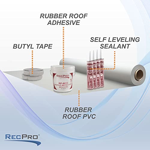 RecPro Extreme Duty RV Camper Rubber Roof Kit 9.5 ft Wide V107274