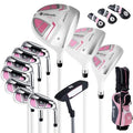 Tangkula 12 Pieces Women’s Complete Golf Club Set Right Hand, Golf Club Package Set with 460CC #1 Driver & #3 Fairway & #5 Hybrid & #5/#6/#7/#8/#9/#P/#S Irons, Putter, Portable Golf Cart Bag