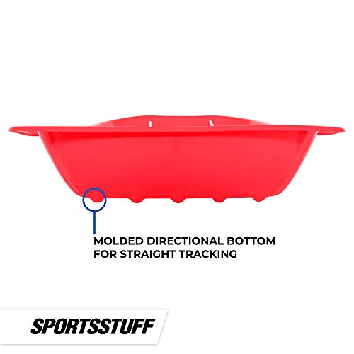 Slippery Racer Downhill Sprinter Flexible Kids Toddler Plastic Toboggan Snow Sled with Pull Rope, Red and Blue (2 Pack) Q5969