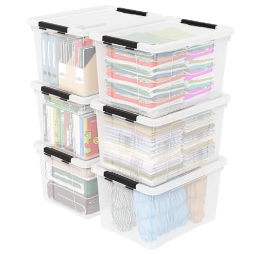4-Pack 50L Wheeled Clear Plastic Storage Box with Lid C868950