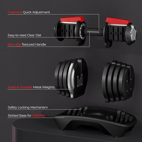 Yaheetech Adjustable Dumbbell Set 40LB with Anti-Slip Handle for Home Gym N5590