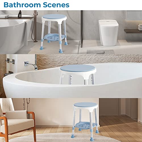 Swivel Shower Stool for Seniors, Adjustable Round Bath Seat, 350LB Capacity D3131
