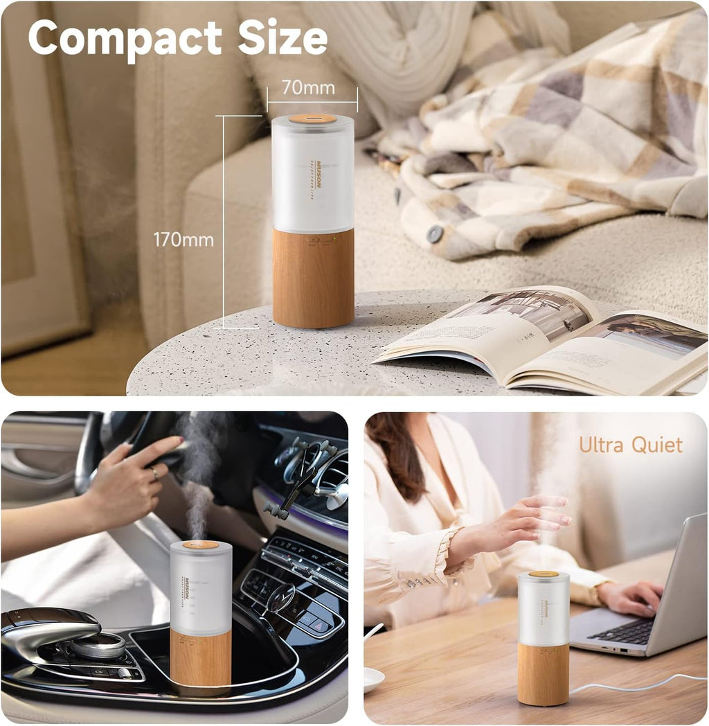 muson Mini Essential Oil Diffuser Aroma Cool Mist Humidifier for Car Office Travel M97121