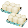 BOLSIUS 12 Ivory Pillar Candles Bulk - 3x4 Inches Candle Set - 40+ Hours Clean Burning - No Palm Oil - 0% Animal Fat - Premium European Quality - Unscented Dripless Home Decor Pillars