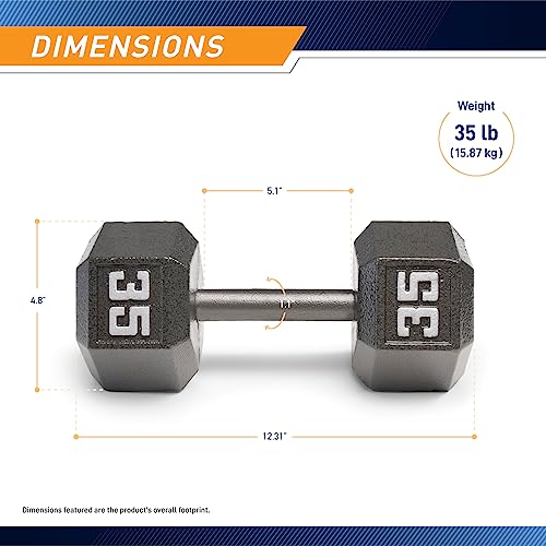 Marcy Cast Iron Hex Dumbbells, 3-100 lb, Sold Individually M86819