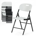 10 Pack White Folding Chairs, Steel Folding Dining Chairs, Commercial Grade Folding Chair, Foldable Guest Chairs for Events Office Wedding Party