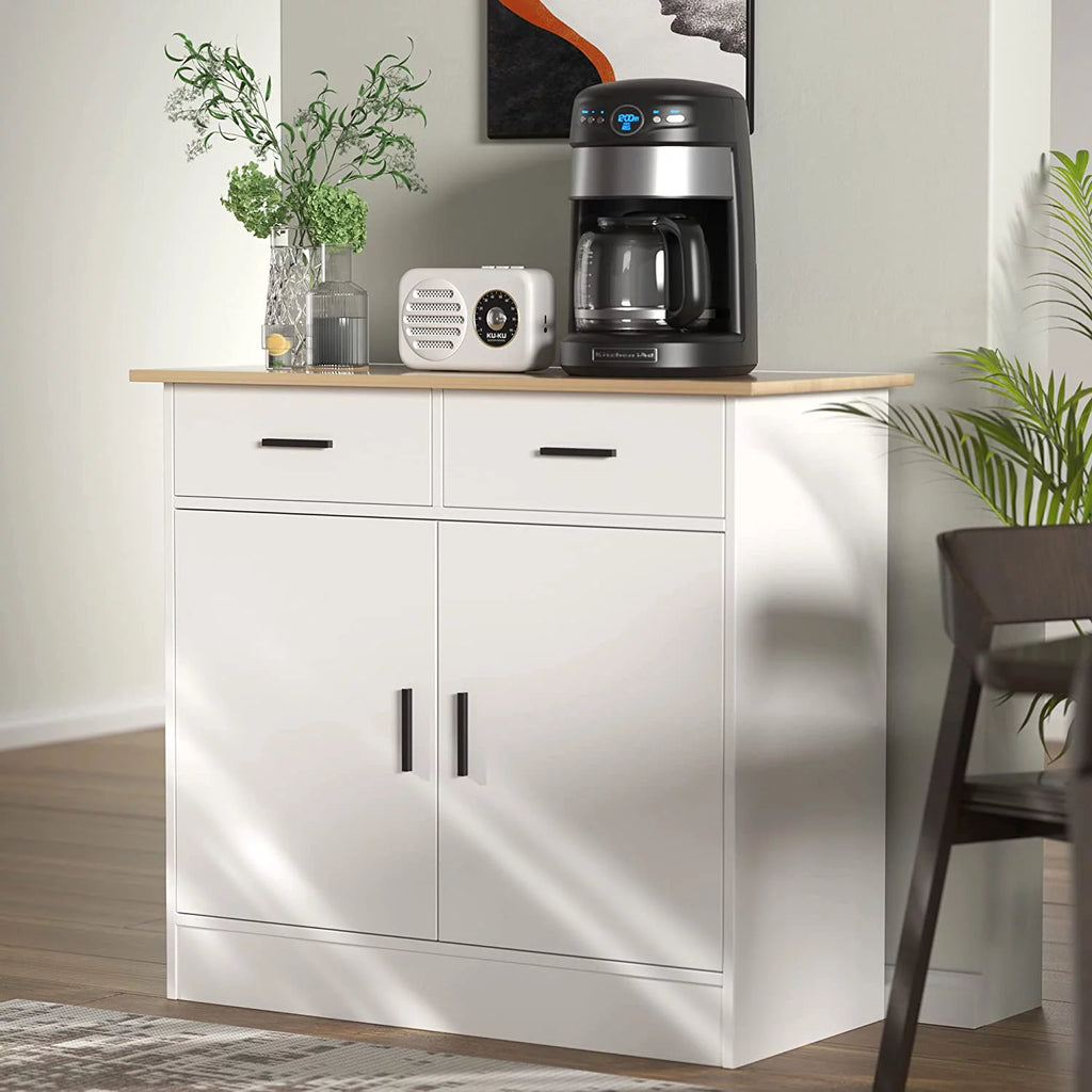 Cozy Castle Kitchen Buffet Storage Cabinet with Doors and Drawers U824