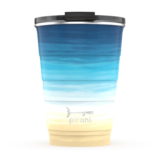 Pirani 16oz Ombre Insulated Stackable Tumbler - Skinny-Wall Triple Vacuum Insulation Cup with Custom Fit Air-Tight Lid - Space Saving Design - Sunset