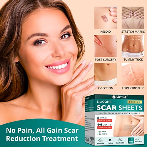 Silicone Scar Sheets for Surgical Scars, Keloid, C-Section, Tummy Tuck H3296