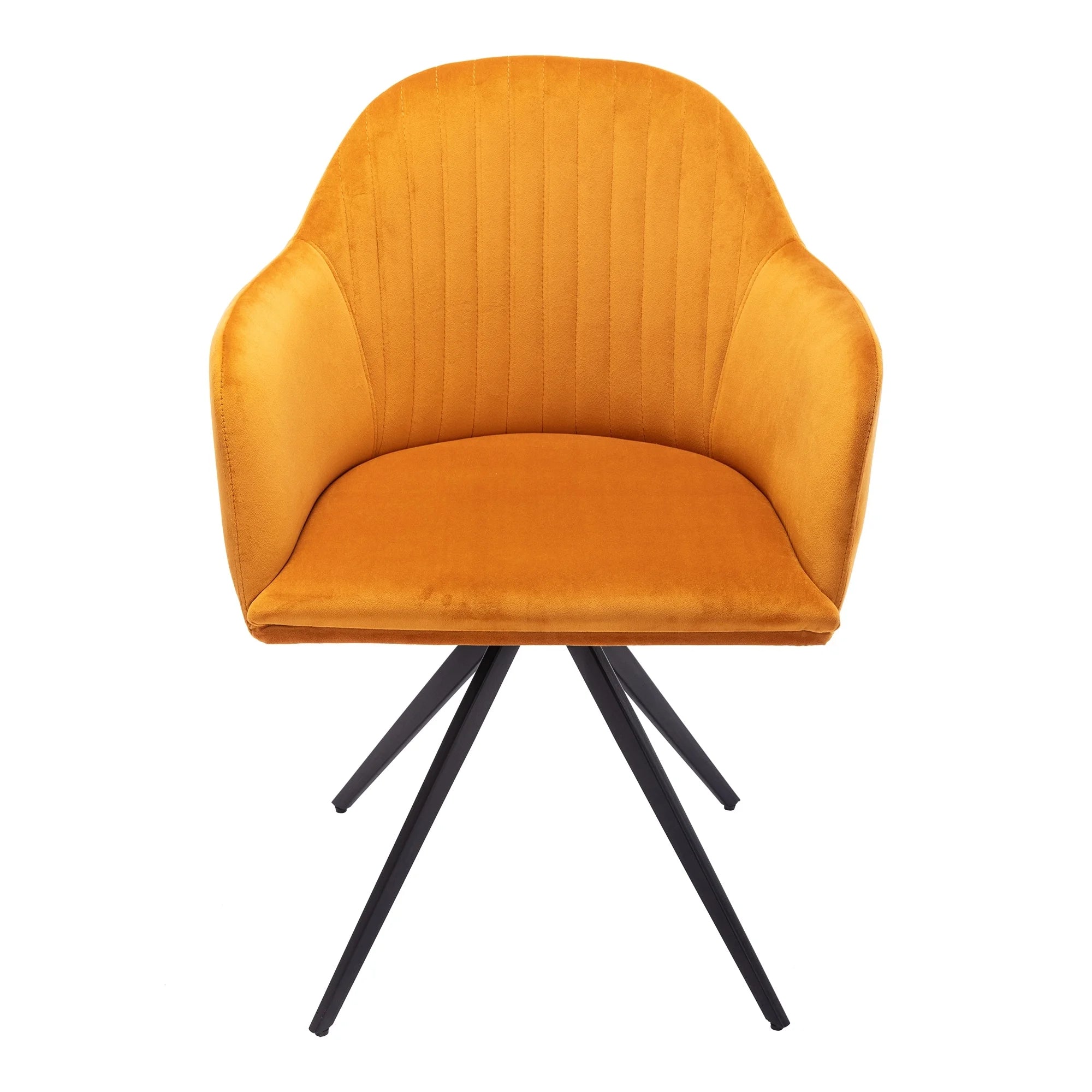 Rowe Swivel Arm Velvet Chair Cognac Y997