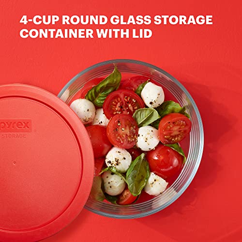 Pyrex Simply Store Glass Food Storage Container, 3 Cup, BPA-Free Lids C453624