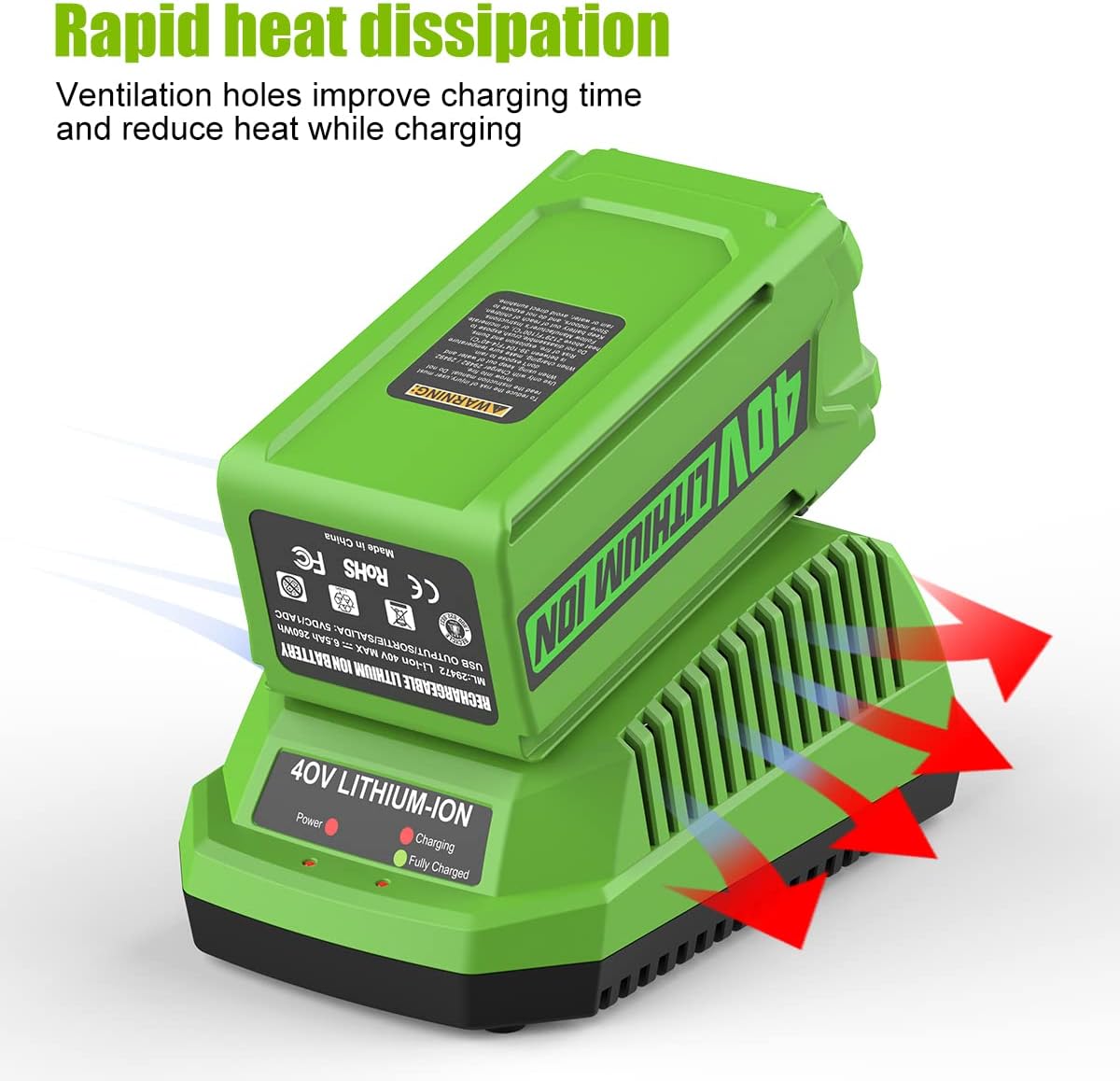 Greenworks 40V 6.5Ah Battery Replacement for 29462 29472 29482 L593687