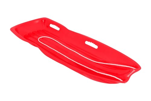 Slippery Racer Downhill Sprinter Flexible Kids Toddler Plastic Toboggan Snow Sled with Pull Rope, Red and Blue (2 Pack) Q5969
