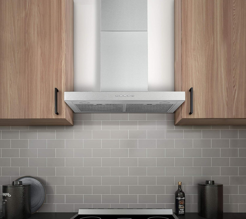Ancona 30" 600 CFM Wall-Mounted Convertible Range Hood, Stainless Steel I622
