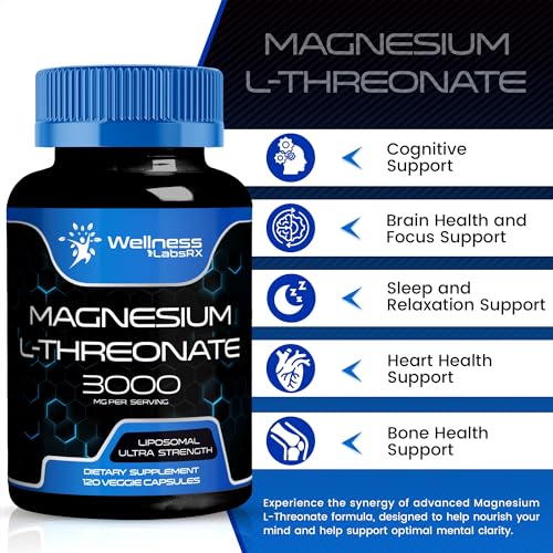 Magnesium L-Threonate Supplement Capsules 120 Count, 3000mg X2718