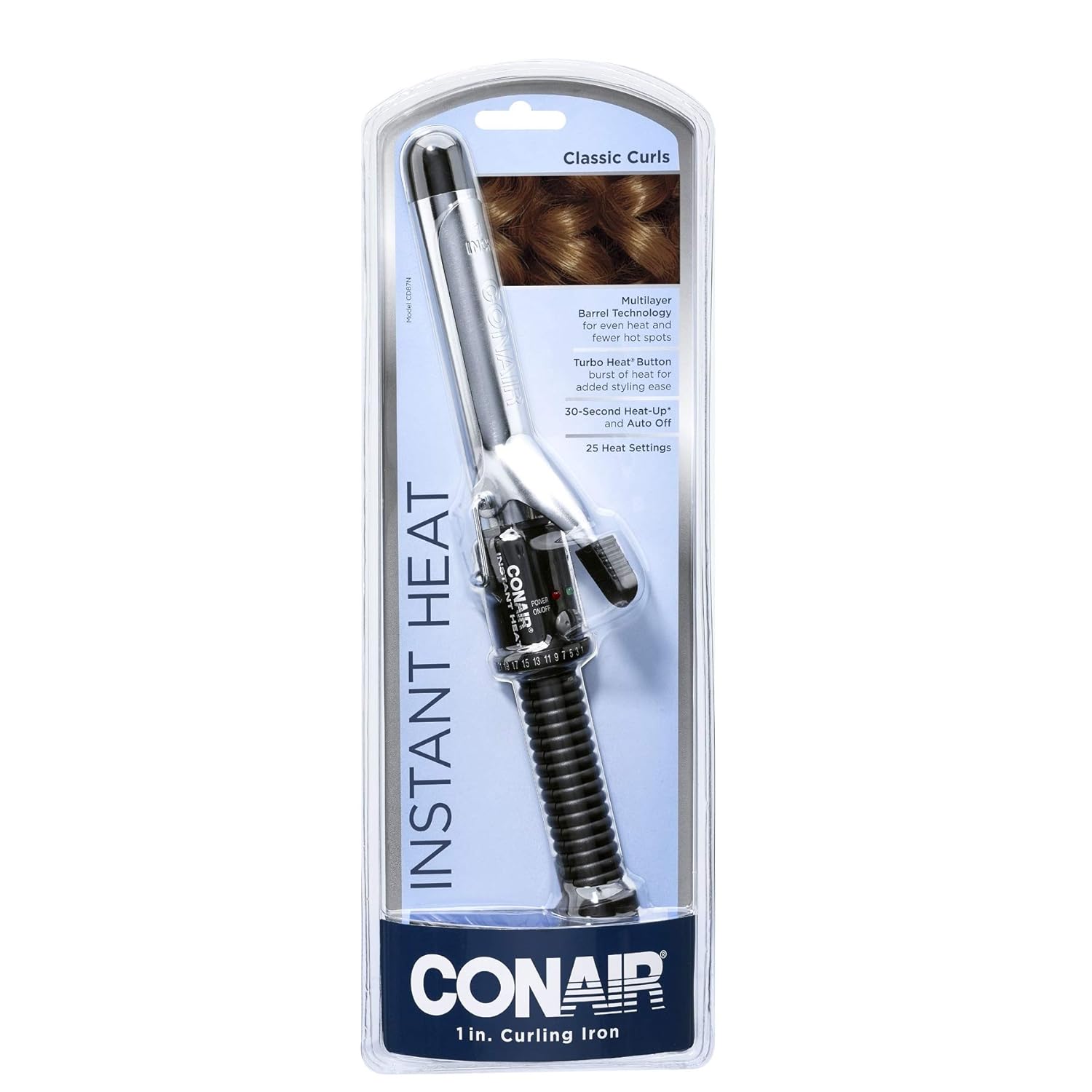 Conair Instant Heat 1-Inch Curling Iron, Black D712