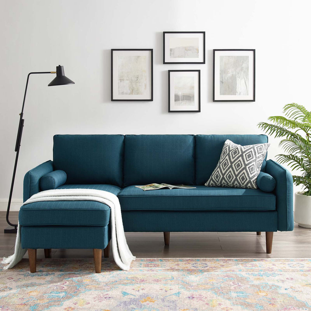Navy Blue Fabric Sectional Sofa Set C37521