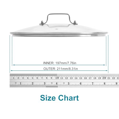 10 Inch Tempered Glass Lid for Frying Pan and Pots, Stainless Steel Handle E4990