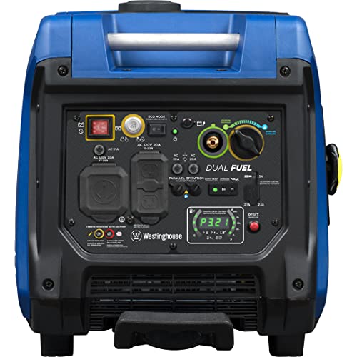 Westinghouse 5000 Peak Watt Dual Fuel Portable Inverter Generator with Wheel & Handle Kit J35261