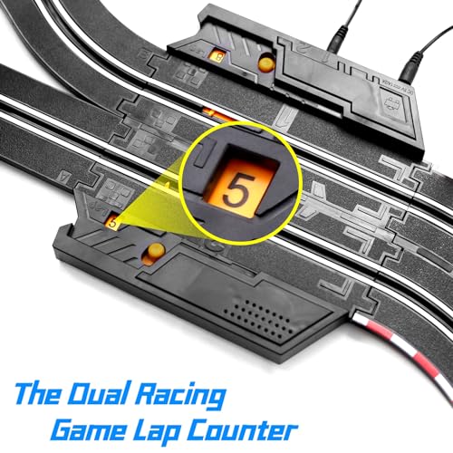 Slot Car Race Track Set, 23ft Battery Powered with 4 Cars, Loop & Crossover for Boys 6-12 U9520