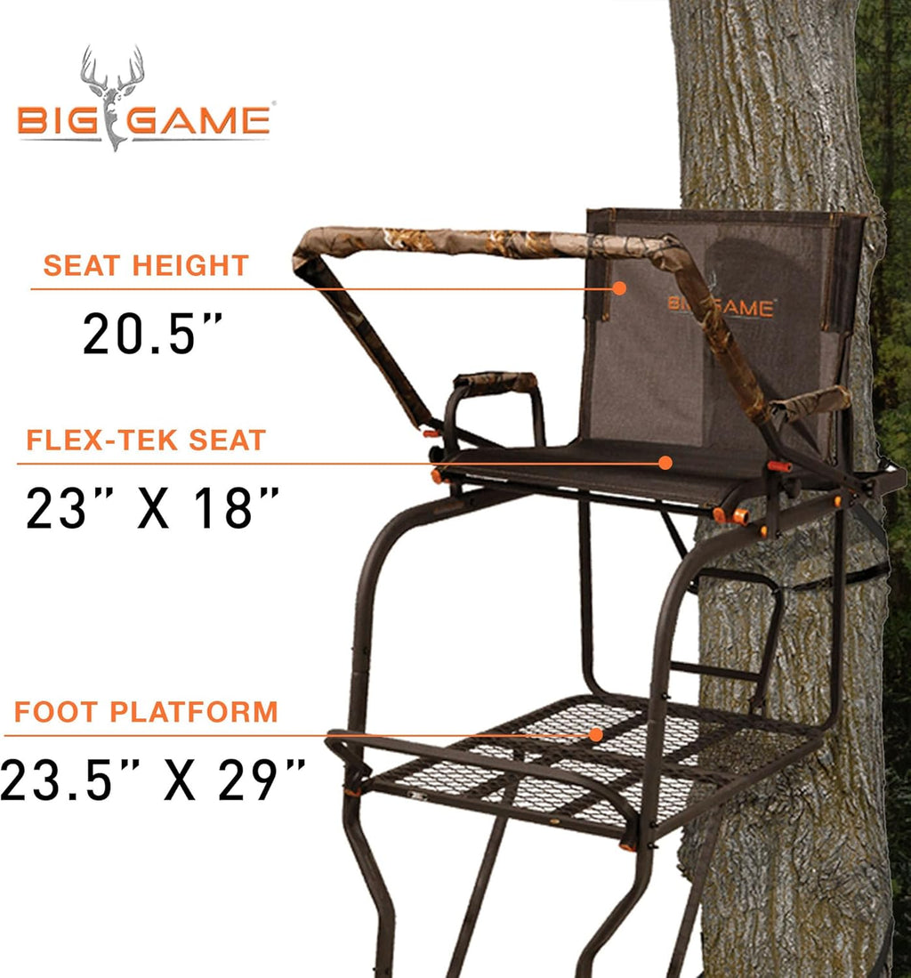 Big Game Hunter HD 18.5 ft 1-Person Deer Hunting Tree Stand with Fall Arrest System, Camouflage 2-Pack B76521