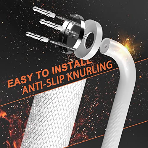 2 Pack 24 Inch Anti-Slip Shower Grab Bars with Rubber Grip, iMomwee Chrome Stainless Steel Bathroom Handrail E340579