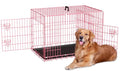 Large Dog Crate, 42 Inches Double Door Pet Crate Folding Metal Wire Dog Cage Pet Dog Kennel with Divider Panel, Leak-Proof Plastic Pan, Indoor Outdoor Pet Crates for Medium and Large Breed Pet Animals