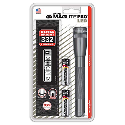 Maglite Mini PRO LED 2-Cell AA Flashlight with Holster Black - SP2P01H