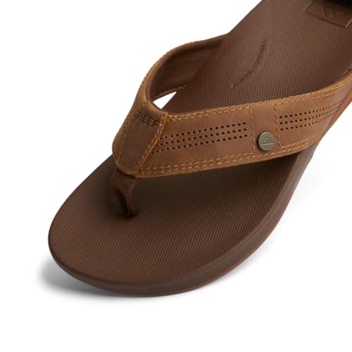 REEF Cushion Lux Men's Flip Flop, Leather Strap V91842