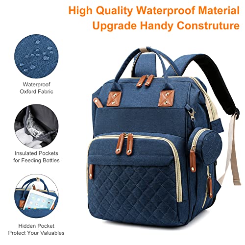Waterproof 3-in-1 Diaper Bag Backpack with Changing Pad, Grey H8464