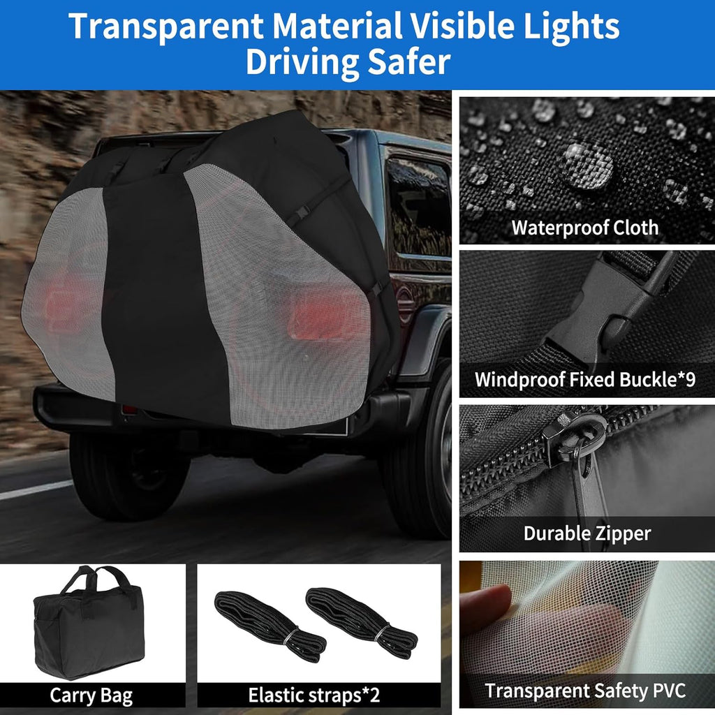 Bike Cover for Rack Transport, 600D Heavy Duty, Fits 1-2 Bikes K34698