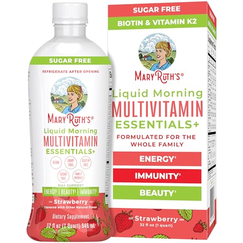 MaryRuth Organics Multivitamin Multimineral for Women Men & Kids | No Added Sugar | Vegan Liquid Vitamins for Adults & Kids | Mens, Womens Multivitamin | Energy & Beauty Booster | Non-GMO | 32 Fl Oz