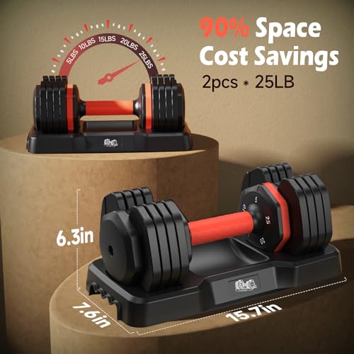Adjustable Dumbbells Set 5-55LB, Anti-Slip Handle for Home Gym S70008