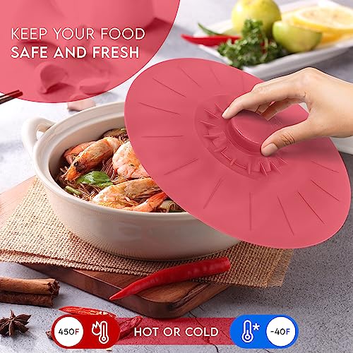 Silicone Bowl Lids Green Set of 5 Reusable Suction Seal Covers N894
