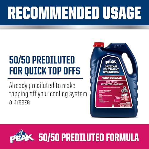 PEAK OET Extended Life Red/Pink Antifreeze/Coolant for Asian Vehicles, 1 Gal. H9523