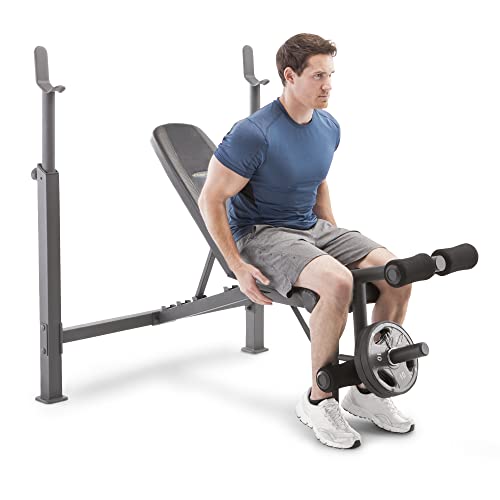 Marcy Olympic Weight Bench with Preacher Curl Pad and Leg Developer for Full-Body Workout