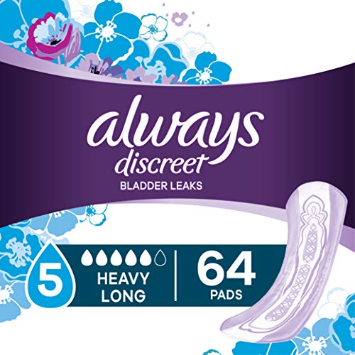 Always Discreet Adult Incontinence & Postpartum Incontinence Pads for Women, Heavy Absorbency 48 Count x 3 Packs (144 Count total) (Packaging May Vary)