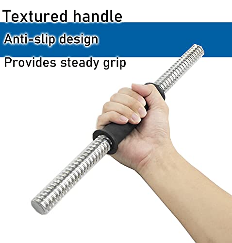 Threaded Dumbbell Bar Handles with Rubber Grip, Fit 1 Inch Plates, Sold in Pair L915
