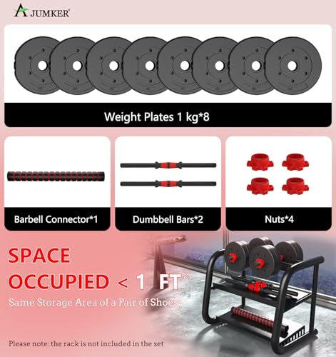 Adjustable Dumbbells Set 20LBS Barbell Weight for Home Gym F2191