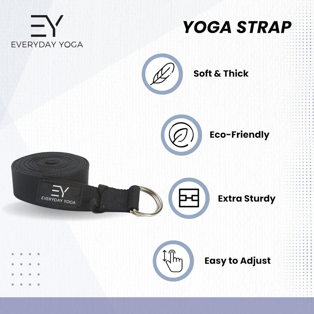 Everyday Yoga Bolster and Strap Set, Rectangular Meditation Pillow, Plum N7218