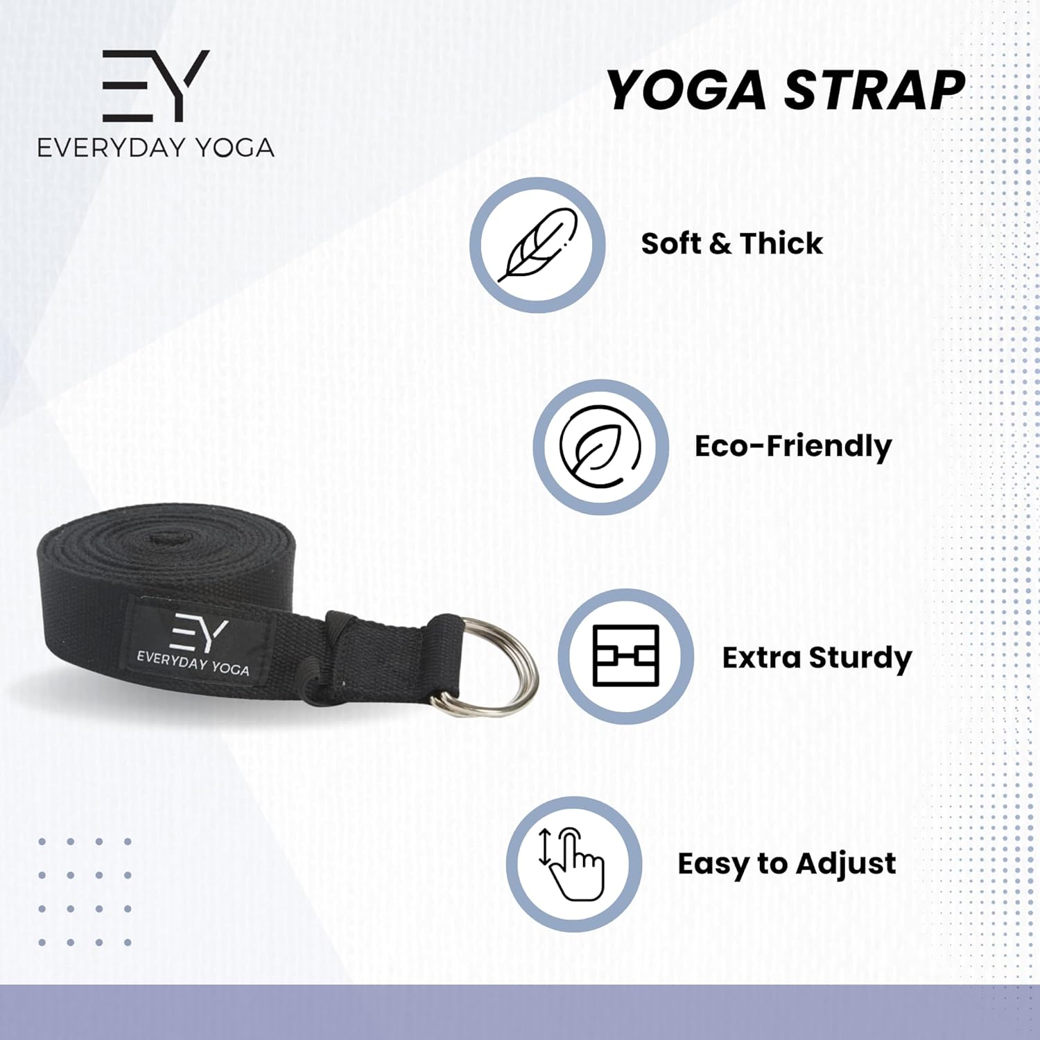 Everyday Yoga Bolster and Strap Set, Rectangular Meditation Pillow, Plum N7218