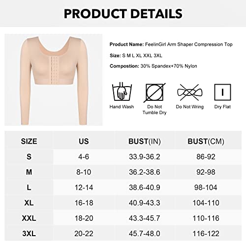 FeelinGirl Arm Shaper for Women Post Surgery Compression Sleeves L3879