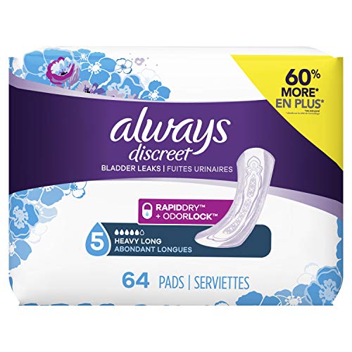 Always Discreet Adult Incontinence & Postpartum Pads for Women, Heavy Absorbency, 144 Count H239095