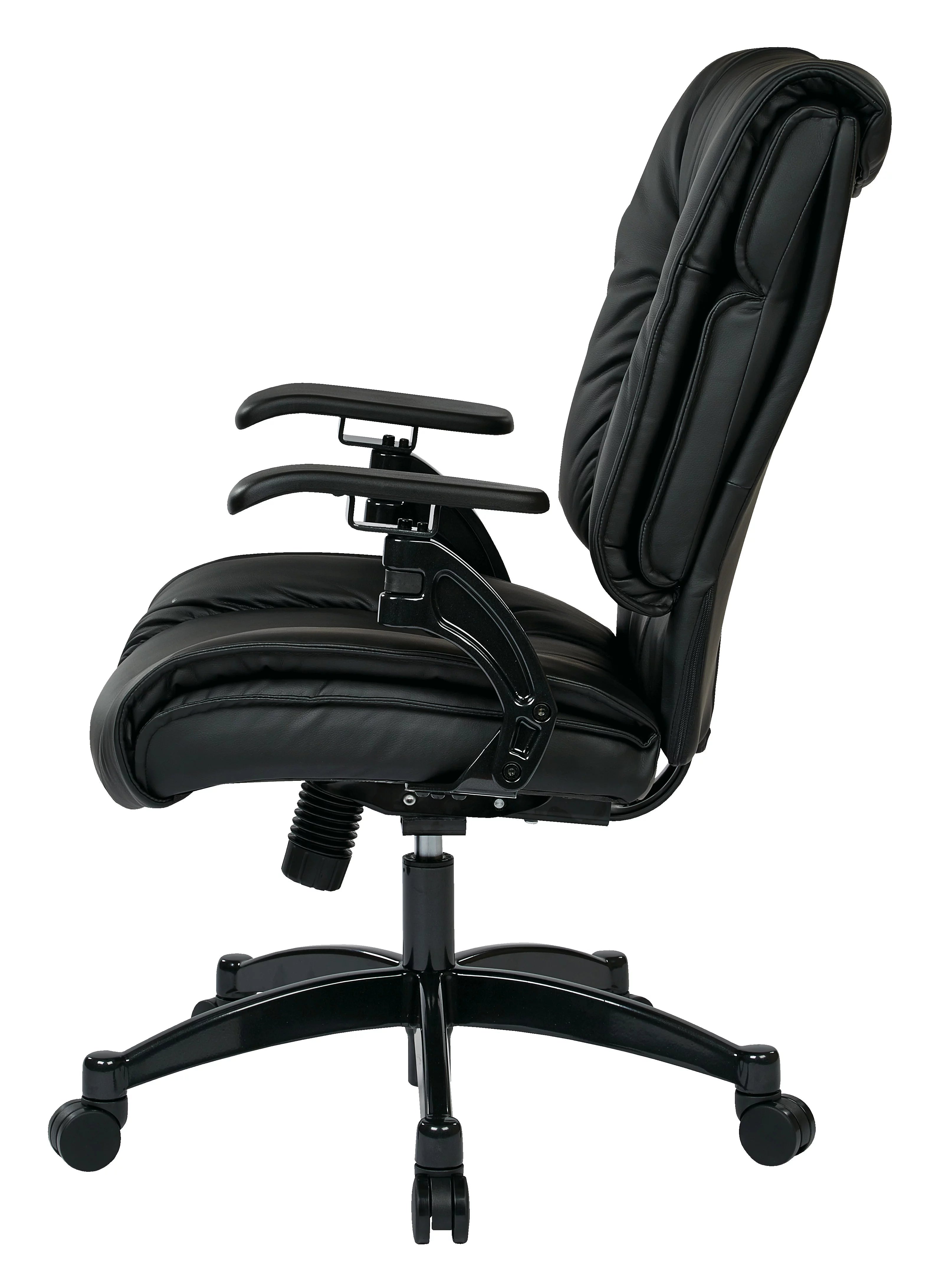 SPACE Seating Black Bonded Leather Conference Chair with Cantilever Arms G199