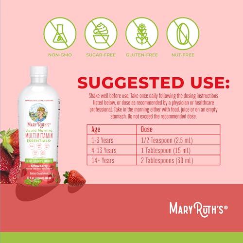 MaryRuth Organics Multivitamin Multimineral Liquid for Adults & Kids, Non-GMO, 32 Fl Oz L83219