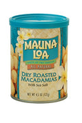 Mauna Loa Premium Hawaiian Roasted Macadamia Nuts, Dry Roasted with Sea Salt, 4.5 oz. Can (Pack of 1), Multi