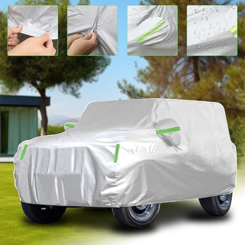 D-Lumina Car Cover for Jeep Gladiator JT 2020-2024, 600D Oxford Waterproof, Black & Green T251114