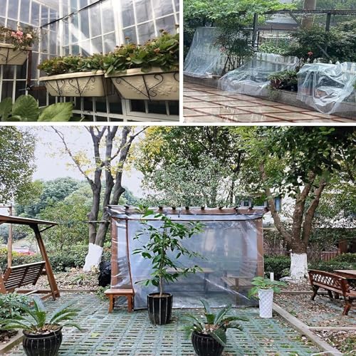 7x7 FT Clear Waterproof PVC Tarpaulin for Garden Pavilion W36389